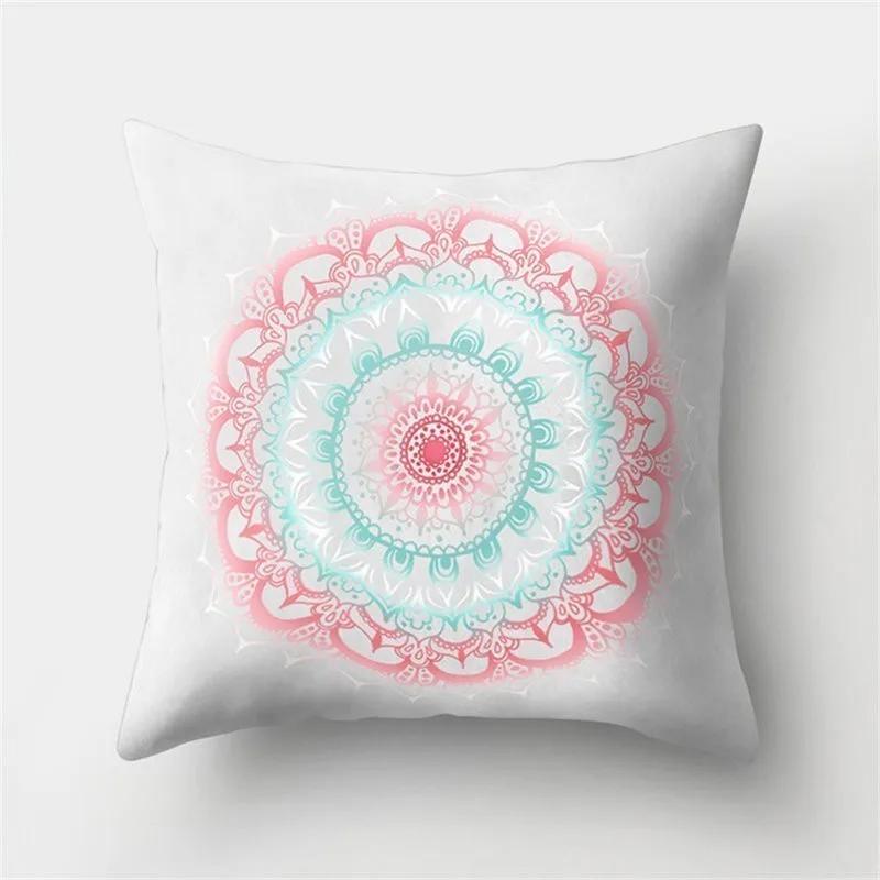 Mandala Pattern Decorative Polyester Cushion Cover Sofa Decorative Pillow Cover Pillow Protectors For Sofa Car Home Decor