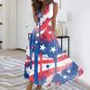 Sleeveless Maxi 4th of July Dress with Star Print Independence Day Dress for Women Casual Loose Fit Holiday Outfit