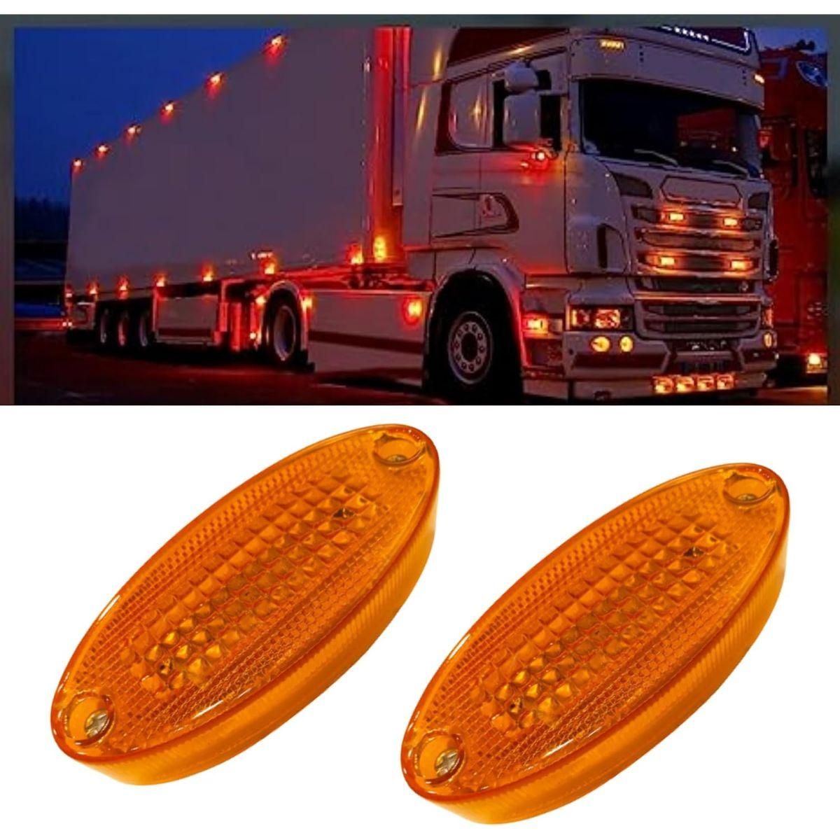 APSMOTIV 2PCS LED Marker Lights Trailer 12V Waterproof Trailer Amber Side Marker Clearance Lights for Trailers lights Semi trucks...