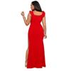 V-neck Sleeveless Long Split Dress - European & American Fashion Women's Clothing (C7013)