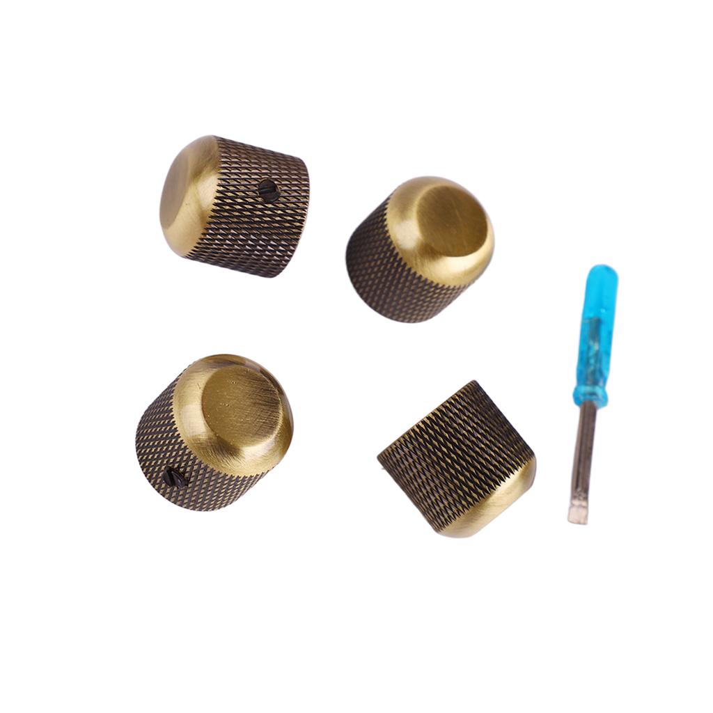 4Pcs Guitar Knob Screwdriver with 1 Slot Screwdriver Control Knob Hat Replacement for Electric Guitar