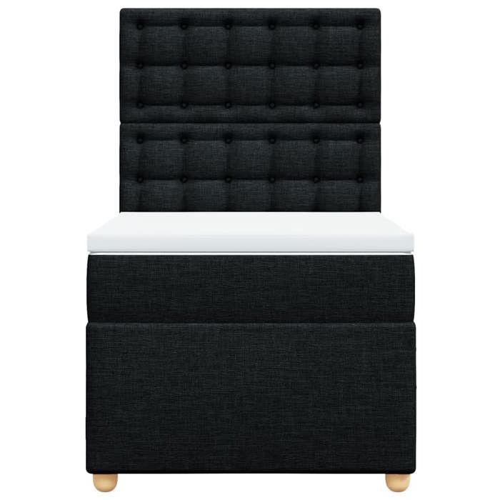 Maison Exclusive - Sommier à lattes de lit avec matelas Noir 90x190 cm Tissu