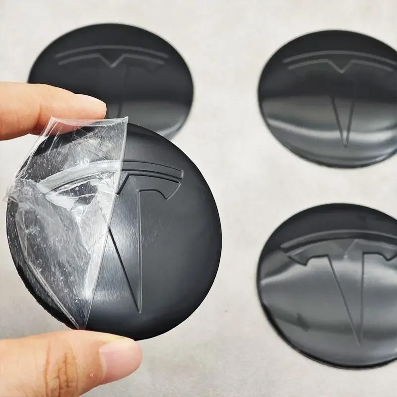 Autosticker Tesla 40 Stuks 56mm Auto Wielnaafdoppen Badge Sticker Embleem Decals Accessoires Voor Tesla Model 3 Model Y S Auto