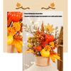 Tabletop Autumn Centerpieces Realistic Pumpkins With Realistic Maple Leaf Arrangement And Wheat Stalks Display