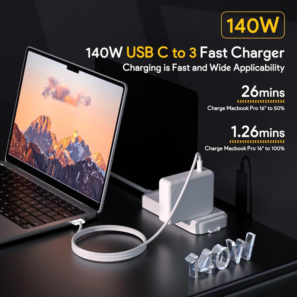 140W Mac Book Pro Charger,Compatible with Mac Book Pro 16 Inch 2021-2023,Mac Book Pro 14 Inch 2023,Mac Book Air 13 14 15 Inch 2021-2024,Include a USB