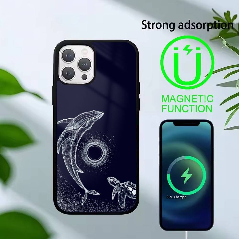 

Whale Fall Phone Case For iPhone17,16,15,14,13 Plus,Pro Max Magnetic For Magsafe Wireless Charging iPhone16PROMAX