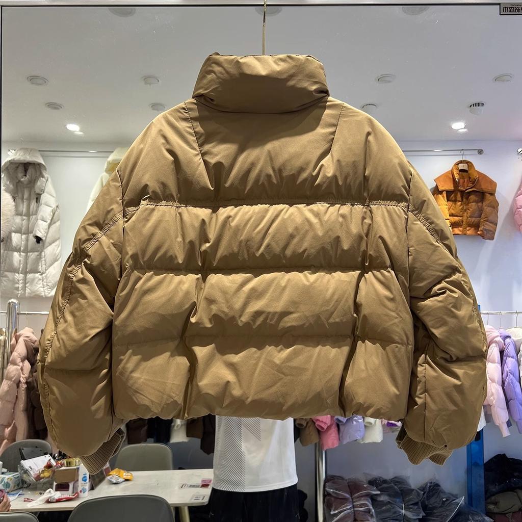 2024 new Dongdaemun short down jacket women's stand-up collar fashion design sense loose and thin bread clothes