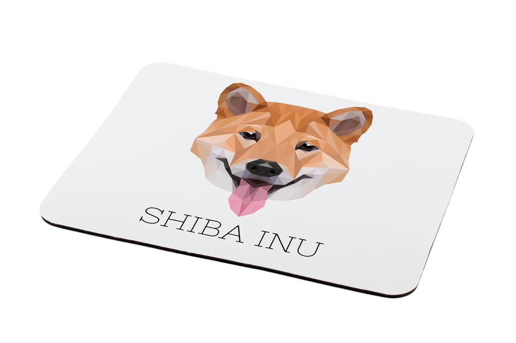 Shiba Inu, Japanese Small Size Dog, Japanese Brushwood Dog – Geometric mouse pad with a picture and text | Art-Dog