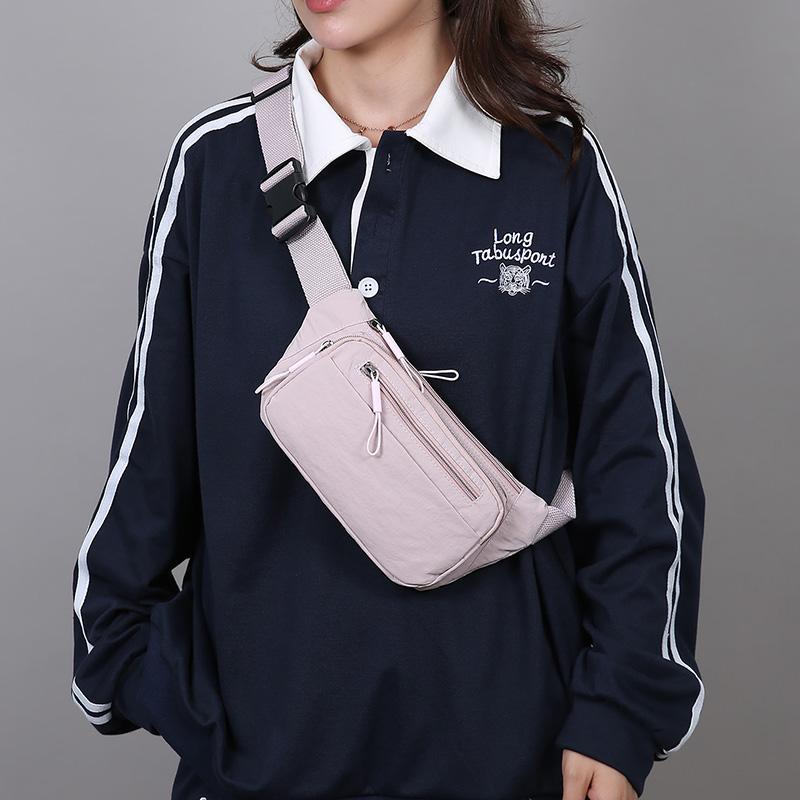 Women's Waterproof Nylon Convertible Waist Pack with Adjustable Strap Large Capacity Crossbody Chest Bag for Outdoor Activities