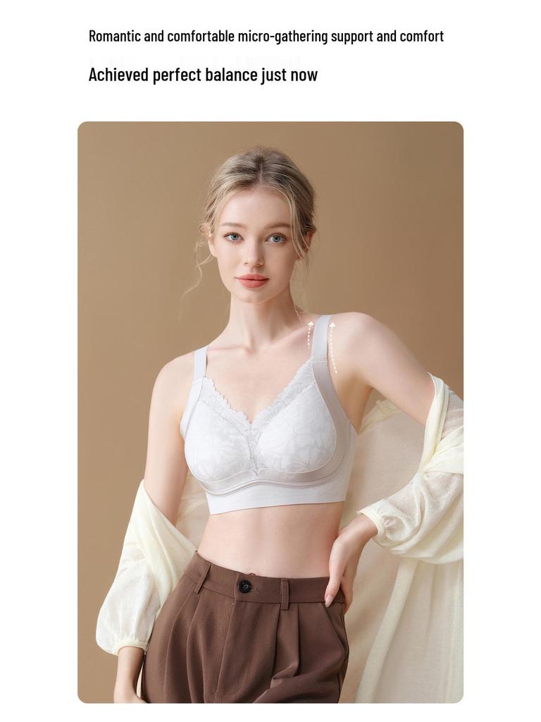 Reggiseno Push-Up in Pizzo per Seno Abbondante - Supporto Laterale, Anti-Rilassamento, Sollevante, Taglie Forti
