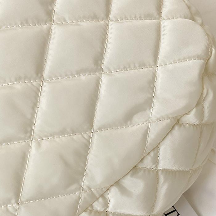 Aşağı Ceket Çanta kadın Çantası 2023 Yeni Basit Düz Renk Tote Çanta Sonbahar ve Kış Eşkenar Dörtgen Büyük Kapasiteli Rahat Omuz Çantası