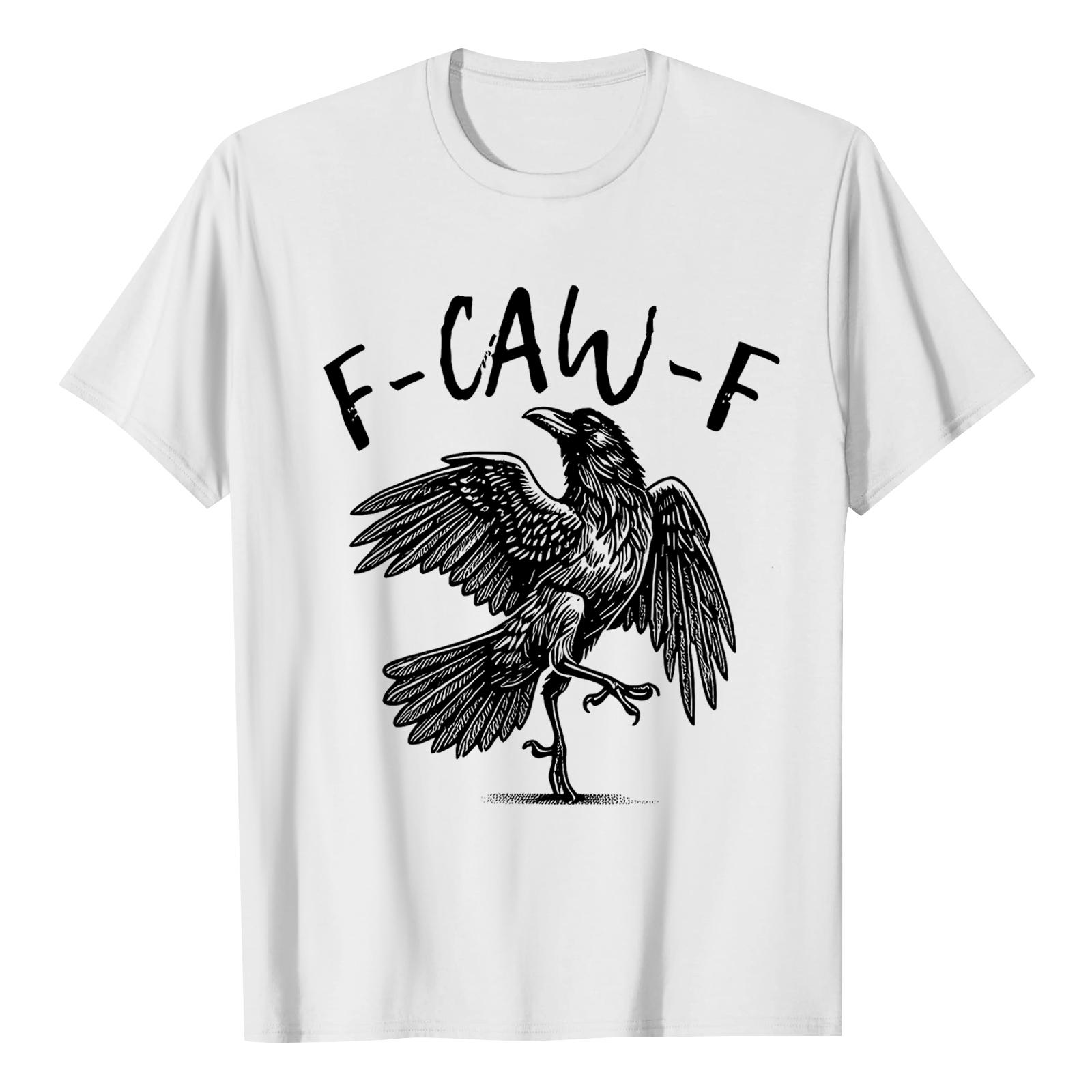 

F-CAW-F Женская повседневная футболка с коротким рукавом и принтом букв XL белый