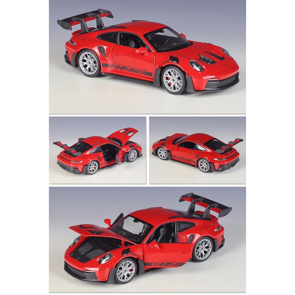 Welly 1/24 Porsche 911 GT3 RS 992 Alloy Sports Car Model Diecast Metal Track Racing Vehicle Car Model Simulation Collection Gift
