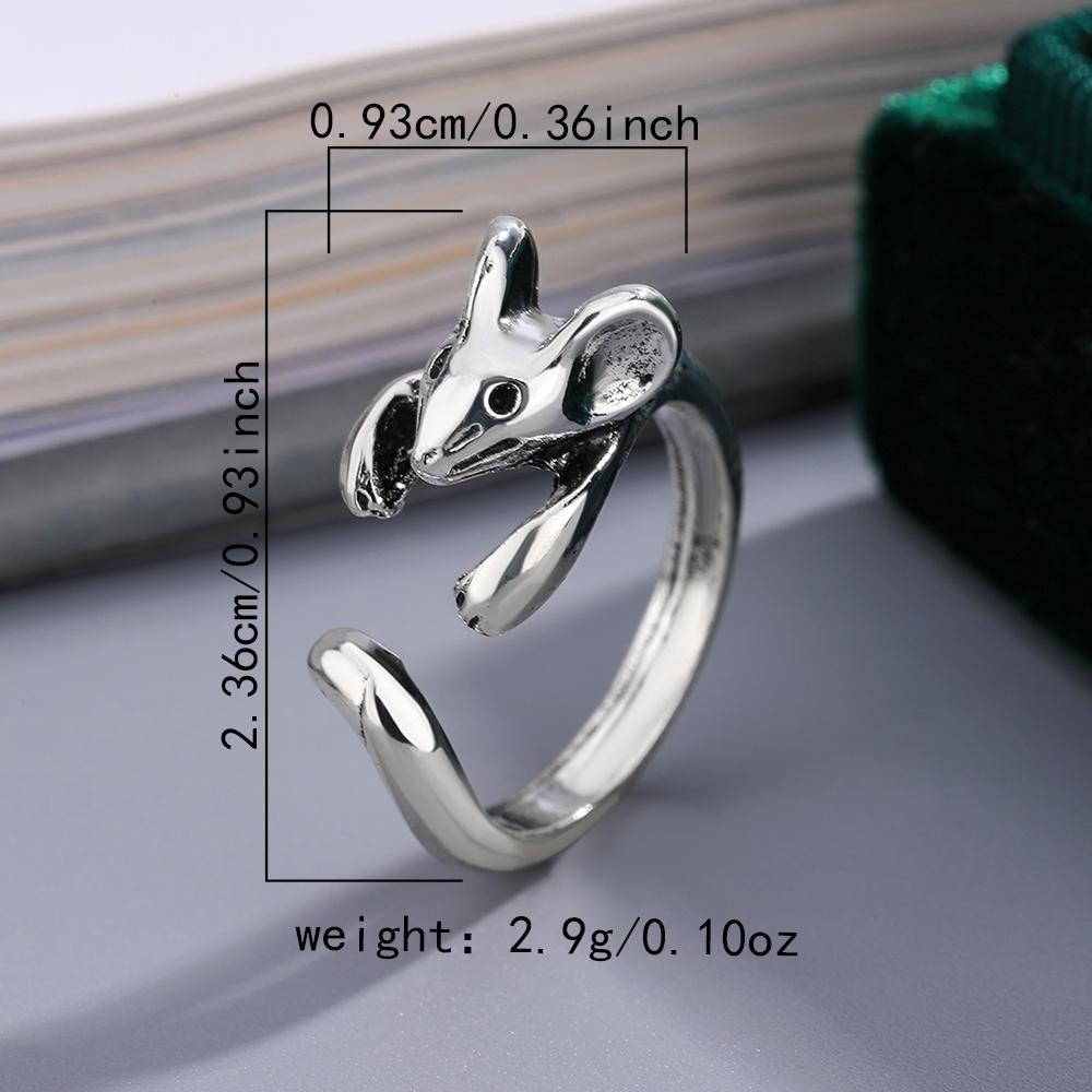 1 Kreativer Vintage Rat Verstellbarer Legierungsring - Einfach und Niedlich Hypoallergen und Umweltfreundlich Dekorative Accessoires Geschenke