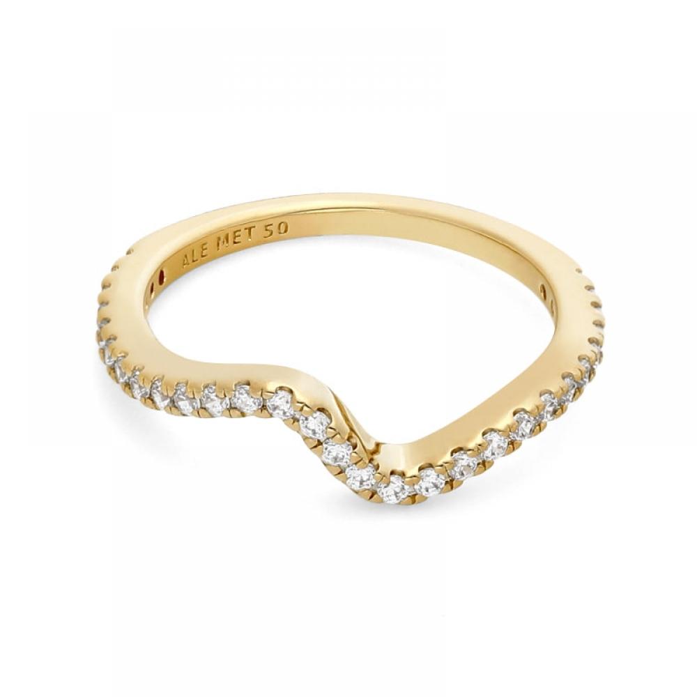 Pandora 162539c01 Timeless Sparkling Wave Shine Gold Ring