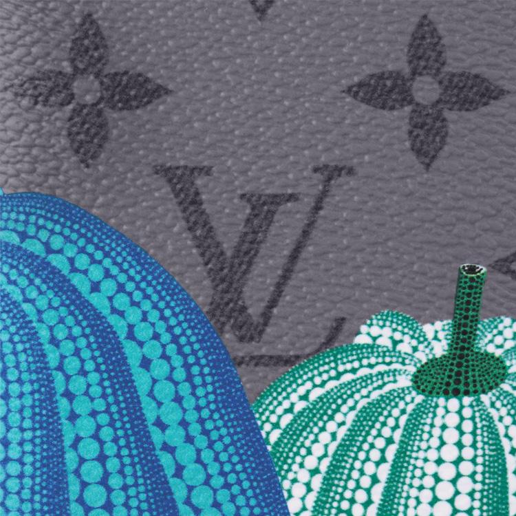 Louis Vuitton X Yayoi Kusama Pocket Organizer Colorful Pumpkin Monogram Coated Canvas Wallet Men Wallet Gray M81969