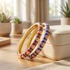Small Petal Chinese Flower Bangle Enamel Floral Women's Hand Bracelet  Girls