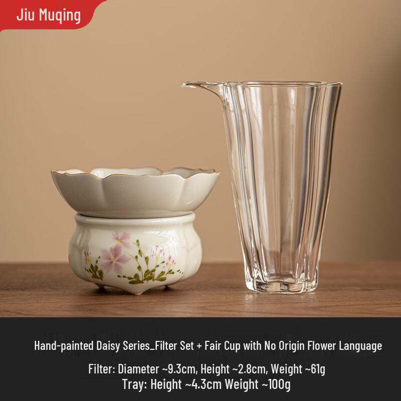 Jiumuqing Ceramic Tea Strainer & Gongdao Cup Set