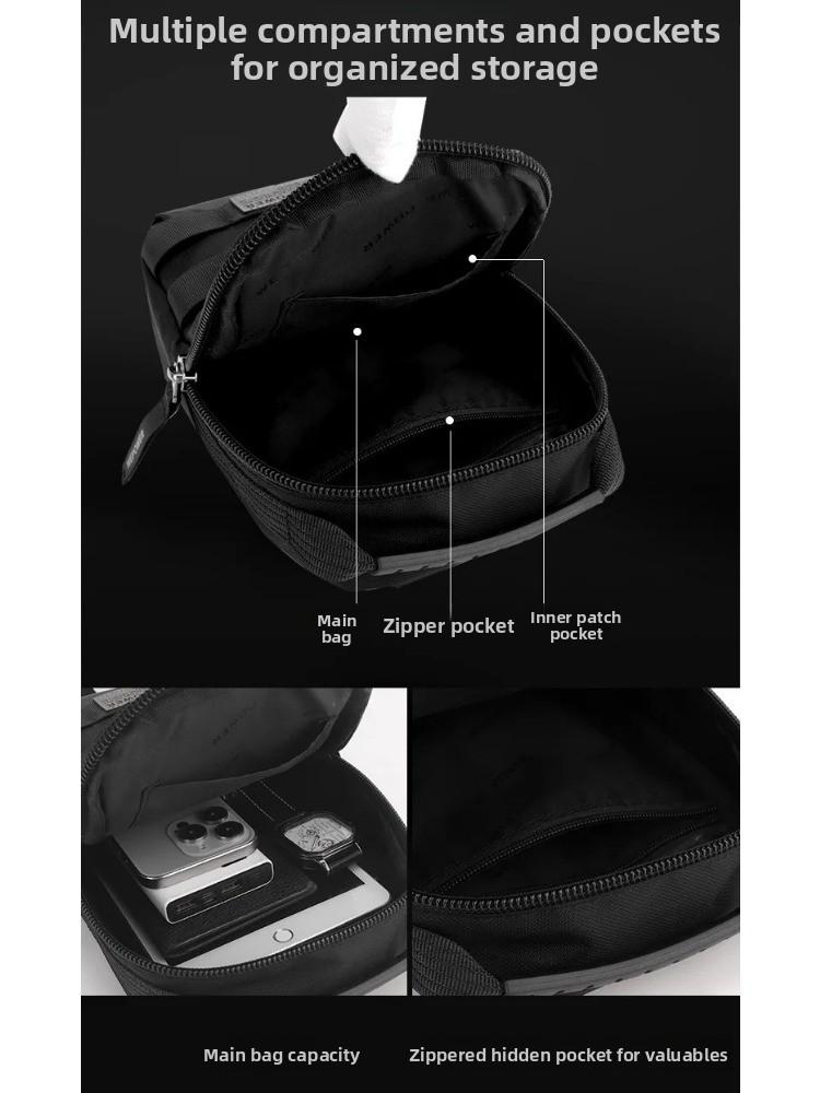 Large Capacity Men Waterproof Nylon Chest Bag Outdoor Travel Shoulder Bag High Quality Casual Crossbody Sling Backpack
