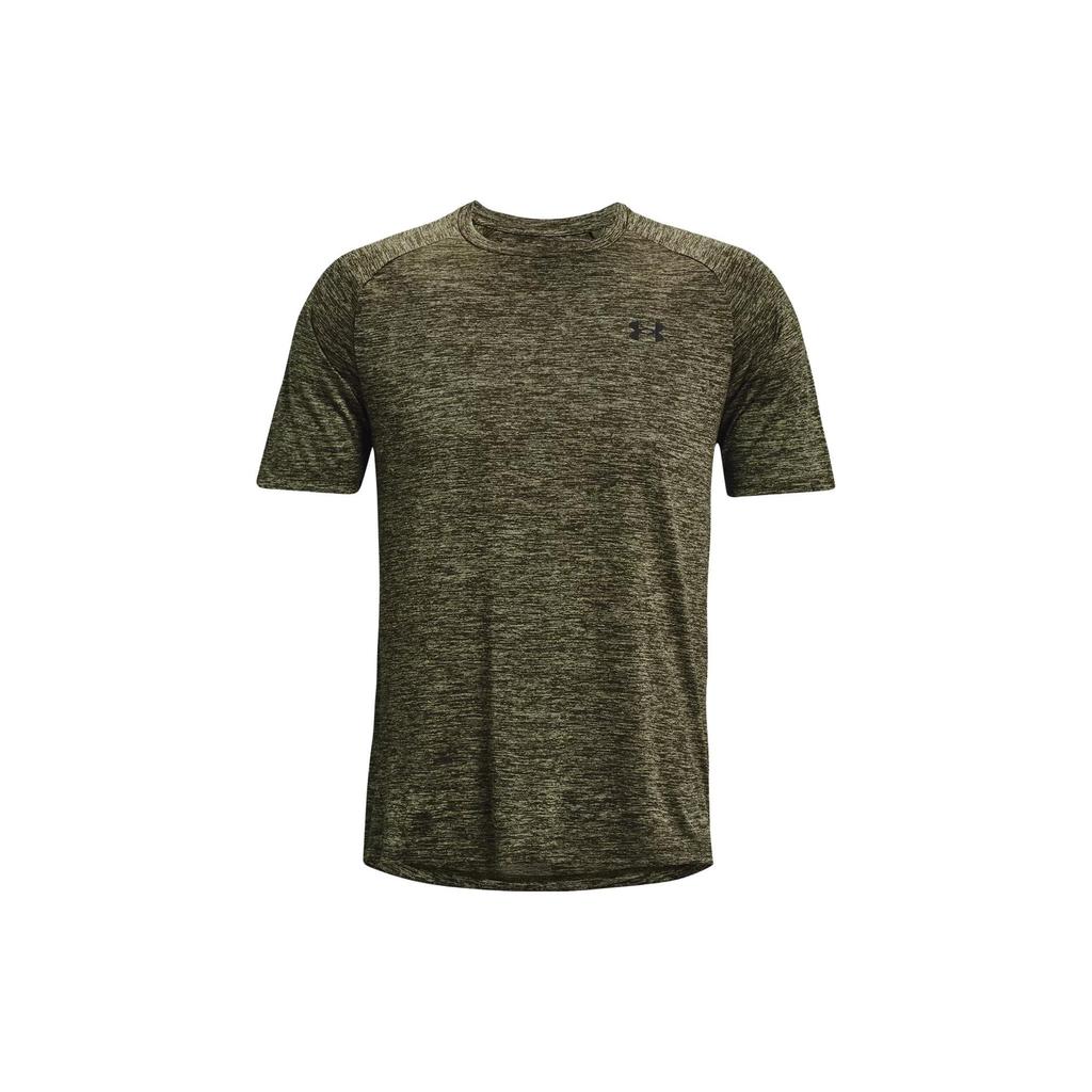 Under Armour Solid Color Crew Neck Sports Short Sleeve T-Shirt Men Tops Navy-Green 1326413-390