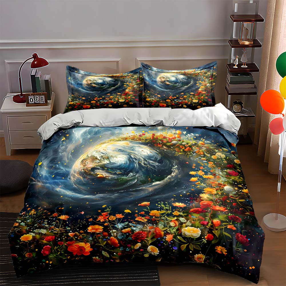 

Earth floral vortex. Bedding Duvet cover sets Duvet covers Pillowcases gifts (1 * Duvet Cover 2 * Pillowcases, without duvet insert) 135x200cm