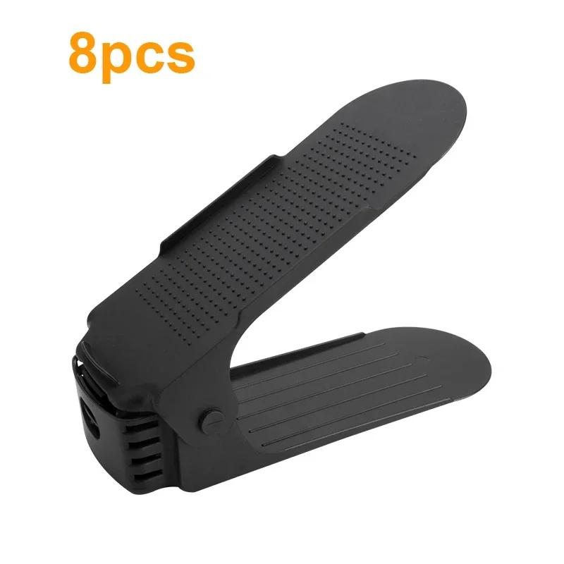 8 шт Стойка для обуви для органайзера регулируемая двойная стойка полка для обуви слот для хранения в шкафу 3884₽