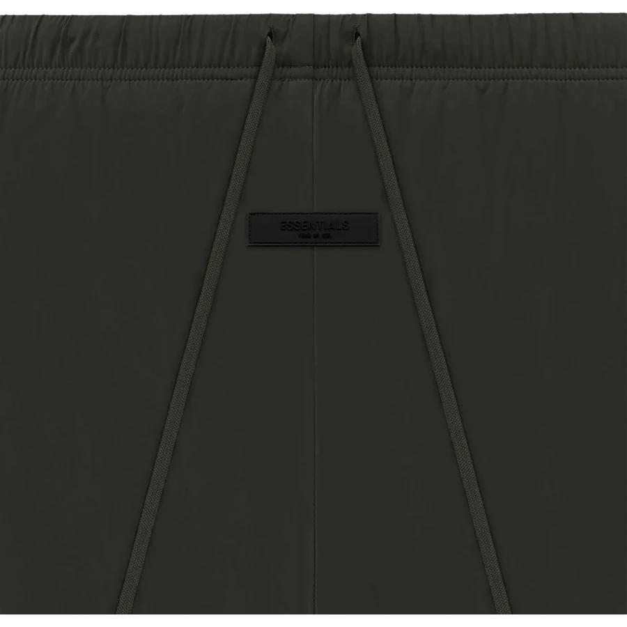 Fear of God Essentials SS23 Nylon Track Pant With Logo Print and Thickened Warm Knit Men Bottoms Faded-Black FOG-SS23-026