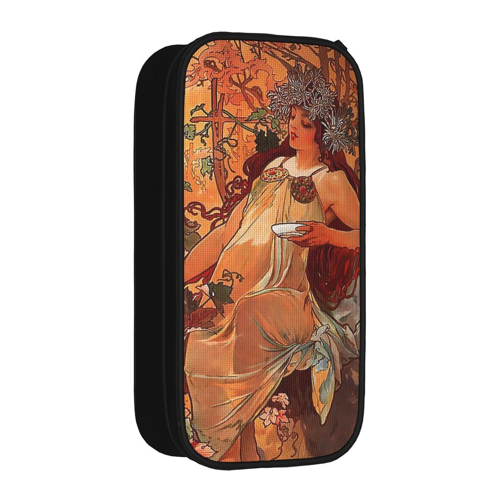 Cute Alphonse Mucha Nouveau Pencil Case Retro Beauty Women Pencilcases Pen Holder Big Capacity Bag School Supplies Stationery