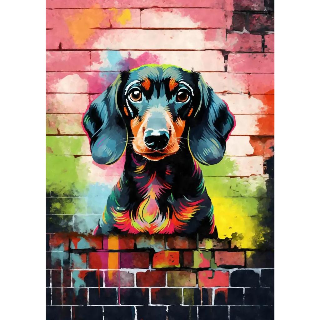 Cute Pet Dogs Graffiti Poster Prints Aesthetic Pug Dachshund Maltese Dog Wall Art Canvas Painting Home Kids Room Decor Picture