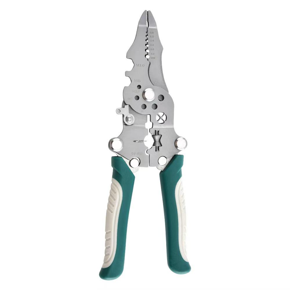 Multifunction Wire Stripper: Ideal for Splitting, Skinning, Crimping, Wrapping, and Cutting - Universal Electrician Pliers.