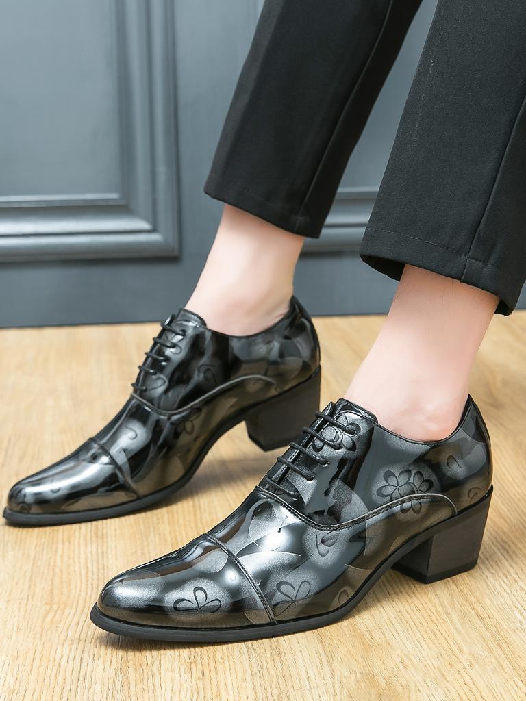 Formální Elegantní Pánské boty Oxford Ležérní Business Office Party Mokasíny Pánské boty na vysokém podpatku Klasické pánské kožené společenské boty