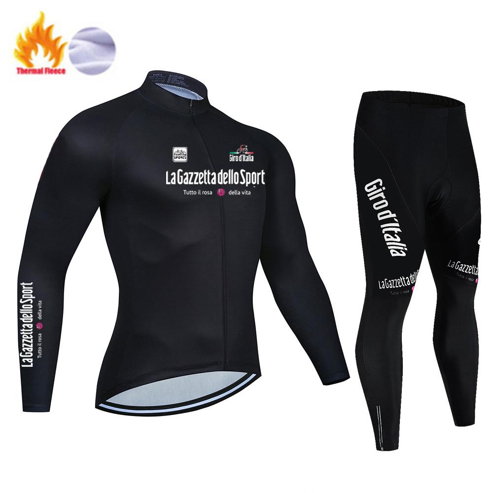 NEU Tour Giro d'Italia Winter Thermo Fleece Radtrikot Sets Outdoor Fahren MTB Ropa Ciclismo Trägerhosen Set Radbekleidung