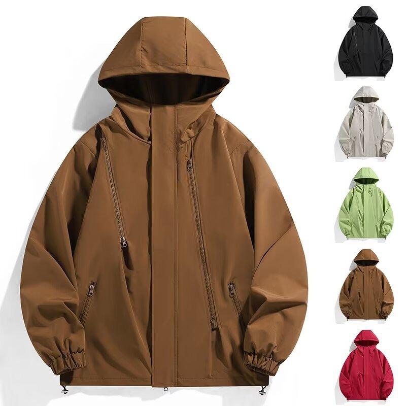 Giacca da Pugno Outdoor Primavera e Autunno Uomo e Donna Antivento Tinta Unita Abbigliamento da Alpinismo Giacca da Viaggio Cappotto