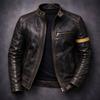 European and American men's clothing men's leather jacket male teen stand-up collar punk men's motorcycle leather jacket