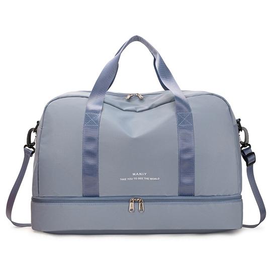 

Дорожная сумка Пыленепроницаемая нейлоновая дорожная сумка большой вместимости для сухого и влажного разделения для женщин синий