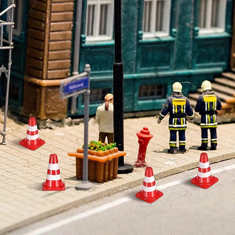 10Pcs Mini Traffic Cones Abs Plastic Road Cone Model For Scene Layout, Pretend Play And Photography Props