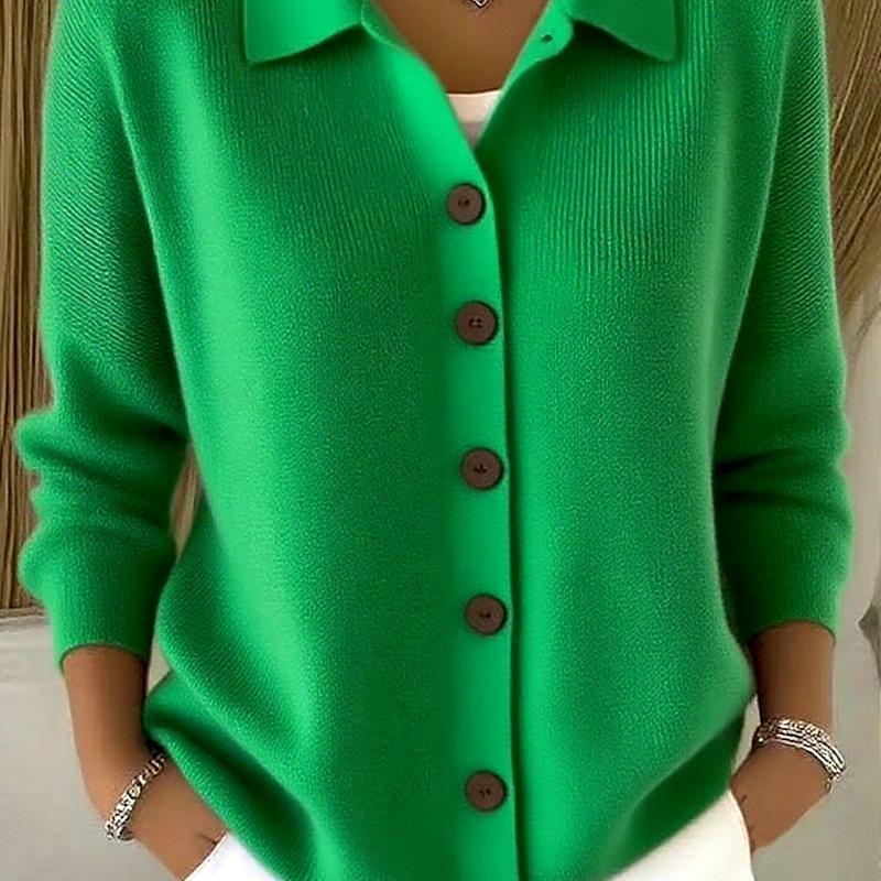 European Style Button Knitted Sweater Cardigan Jacket Fall and Winter Solid Color Casual Fashion Women Clothing