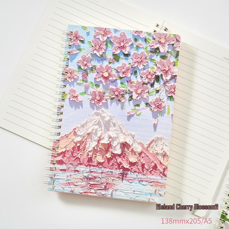 

3D Oil Painting A5 Lined Notebook - Fresh, Simple Student Planner