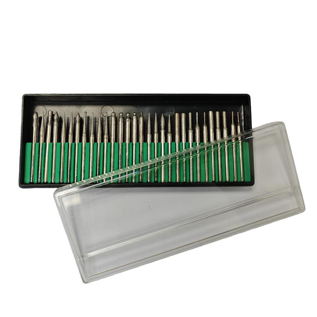 30pcs 3.0mm Mini Drill Bits Diamond Burs Grinding Wheel Abrasive Shank To Make Delicate Engravings On Wood Jewelers Metals Plastics Tiles