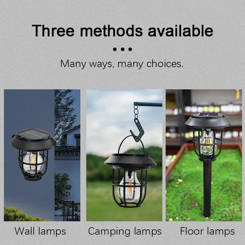 LED Solar Camping Lamp Human Body Sensing Lawn Lights Outdoor Waterproof Solar Wall Light Garden Street Decor Solar Garden Light