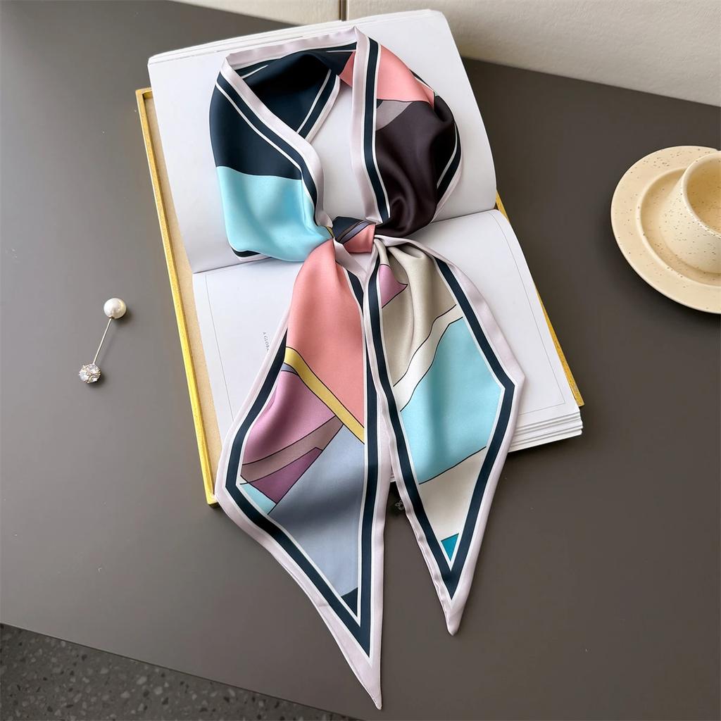 New Animal Leopard Scarf Skinny Ribbon Hairbands Women Neck Kerchief Foulard Soft Hair Bands Scarves Bag Handle Ribbon