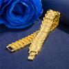 21cm Retro Fashion European Coin Gold-plated Jewelry Copper Plating 24K Gold Men's Wide Version Bracelet Watch Chain Wholesale