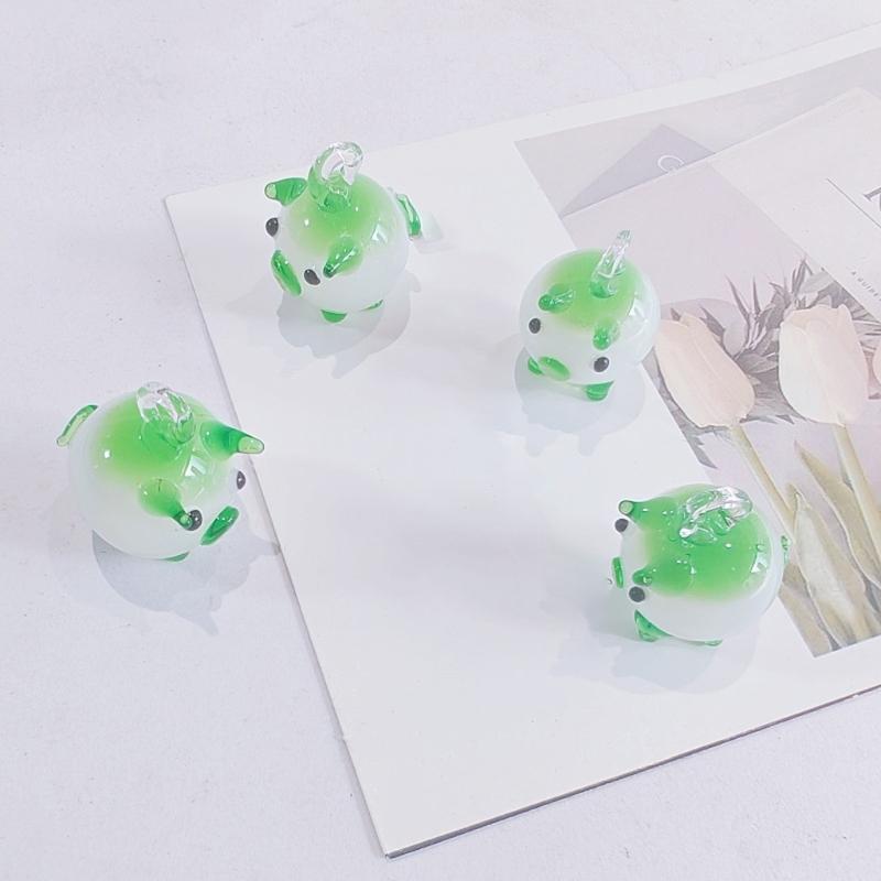 Glass Pigs Pendant Crystal Glass Animal Pigs Charm Cartoon Pig Hanging Charms for DIY Jewelry Keychain Chokers Making