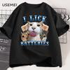 I Lick Batteries Funny Cat Graphic T Shirts Cotton Short Sleeve O Neck T-shirt Casual Fashion Man Tshirt Short Sleeve Summer