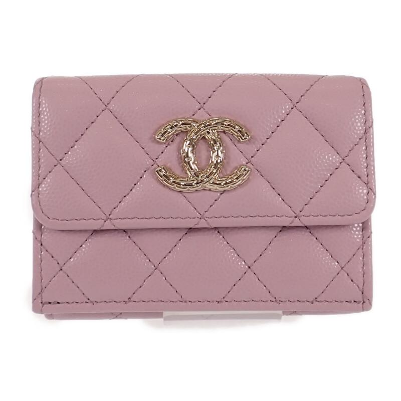 Chanel AP4084 Tri-fold Wallet Pink Women