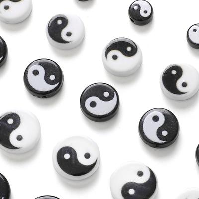 5Pcs Acrylic Taiji Bead For DIY Necklace Bracelet Earrings Jewelry Making Craft Accessories