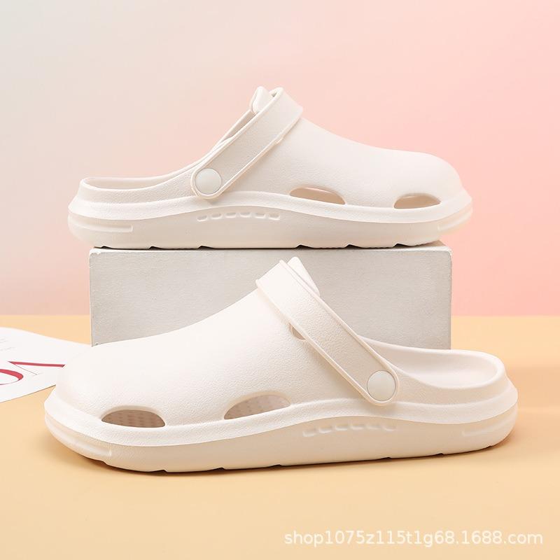 

Summer new women s baotou drag simple versatile non-slip wear-resistant lightweight beach wear cool slippers 35-36 білий