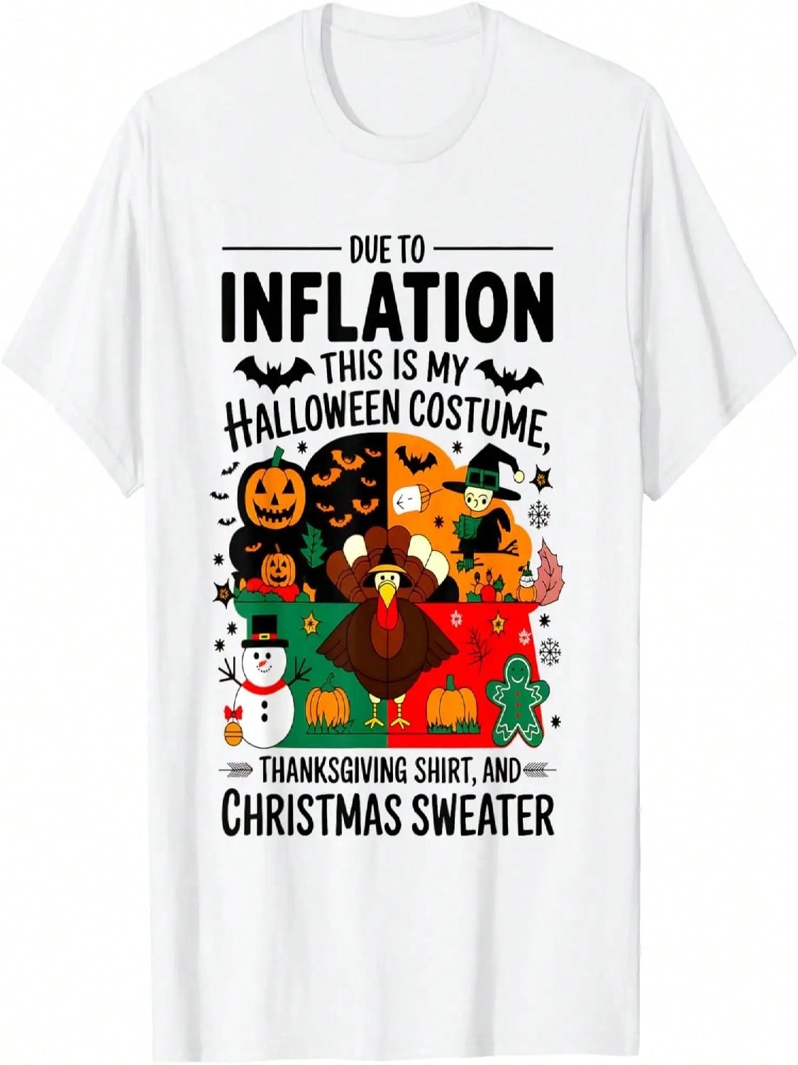 Funny Halloween, Thanksgiving, And Christmas Holiday Tee T-Shirt S