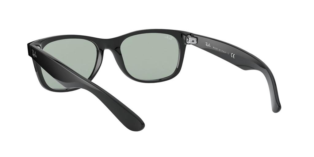 RB2132F New Wayfarer Shiny Black with Light Grey Asian Mirror Lens Ray-Ban Sunglasses, Lens, Fit,