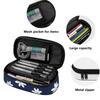Pencil Pouch Large Capacity Printed Zipper Closure 300D Polyester with Mesh Pocket Removable Divider and Pen Slots for Boys Girls